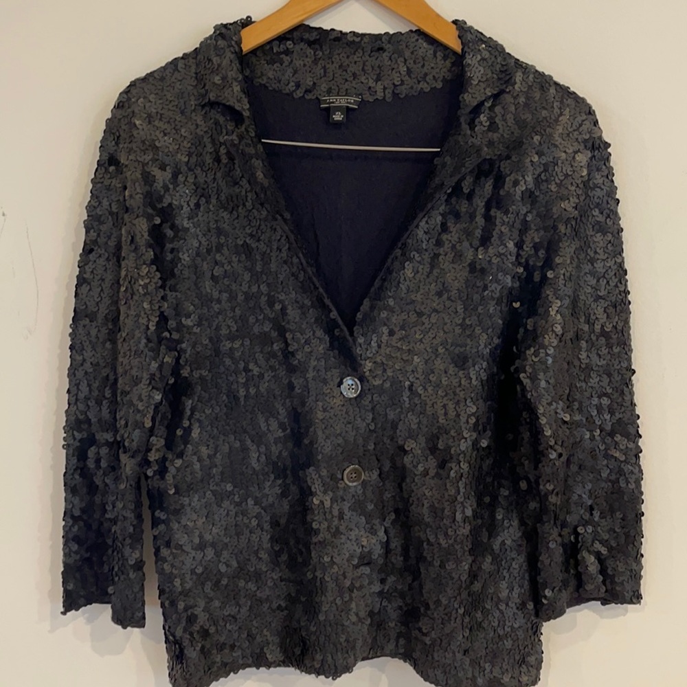 Ann Taylor black sequined blazer